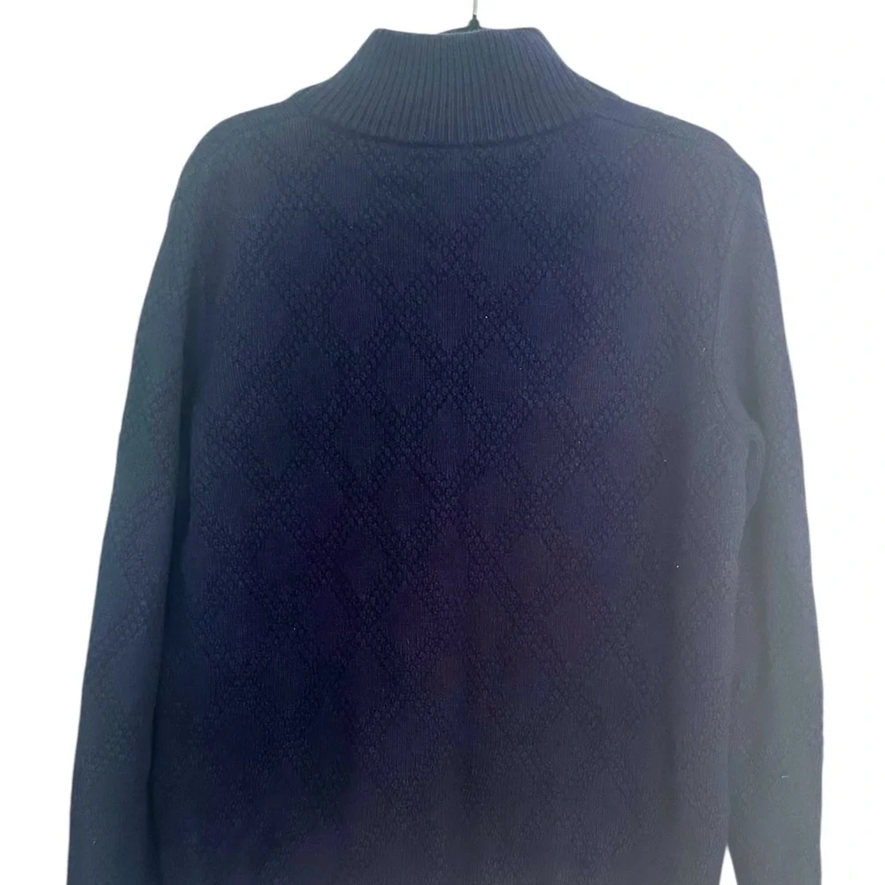 Helly Hansen Men's Navy Zip-Up Textured Knit Sweater - Picture 2 of 9